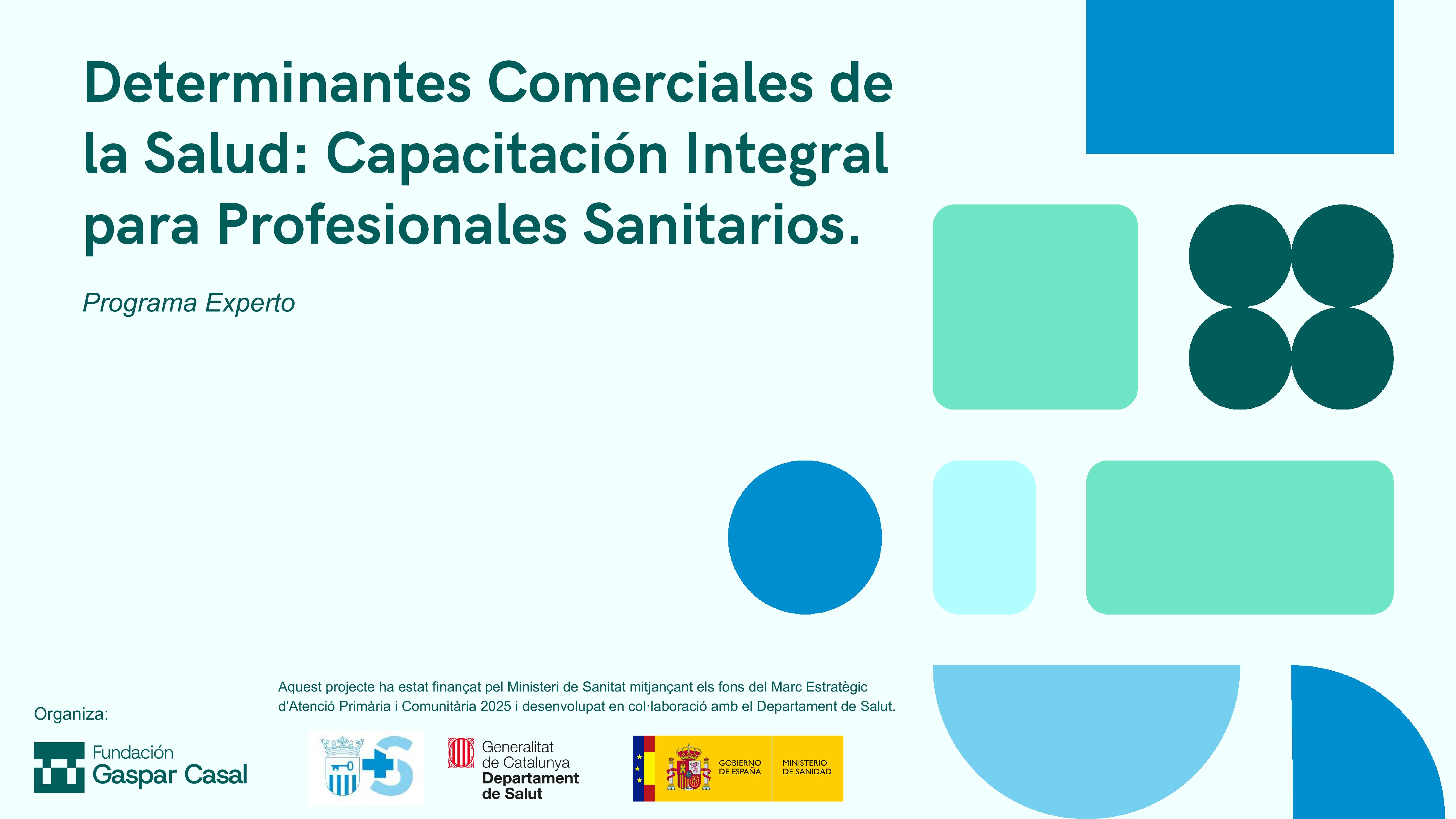Programa experto "Determinantes Comerciales de la Salud: Capacitación Integral para Profesionales Sanitarios."